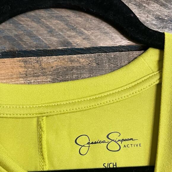 Jessica Simpson Active Lime Green Open Back Long‎ Sleeve Top Size Small - Picture 8 of 10